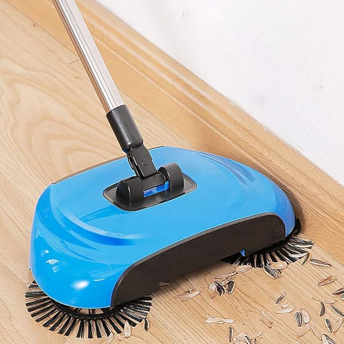 🧹 Manual Floor Sweeper with 360° Rotating Head – No Electricity Required