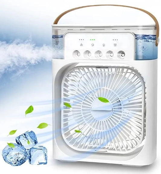 Portable Ice Cooling Fan - 3-in-1 Mist Air Cooler for Home & Office