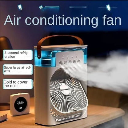 Portable Ice Cooling Fan - 3-in-1 Mist Air Cooler for Home & Office