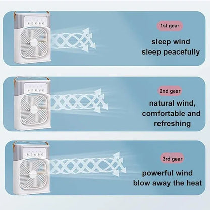 Portable Ice Cooling Fan - 3-in-1 Mist Air Cooler for Home & Office