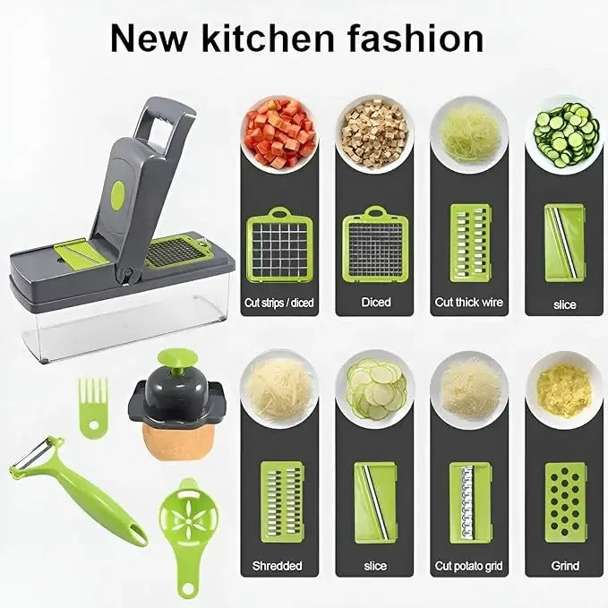 14-in-1 Vegetable Chopper - All-in-One Kitchen Slicer & Grater
