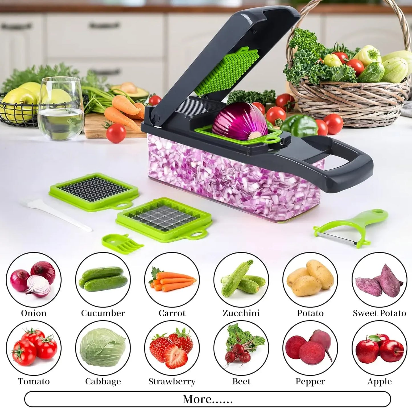 14-in-1 Vegetable Chopper - All-in-One Kitchen Slicer & Grater